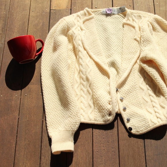 Robert Scott Ltd. Sweaters - Knitted | Cream Wool Cardigan Sweater